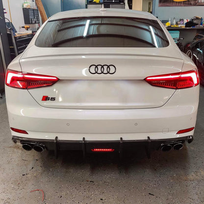 Carbon Fiber Rear Bumper Diffuser For Audi A5 / S5 B9 2017–2019 | KB Style Dual Side Exit