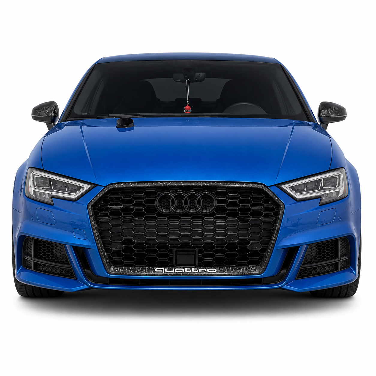 RS3 Style Honeycomb Front Grille with Carbon Fiber Frame For Audi A3 / S3 8V.5 2017–2020 | With & Without ACC