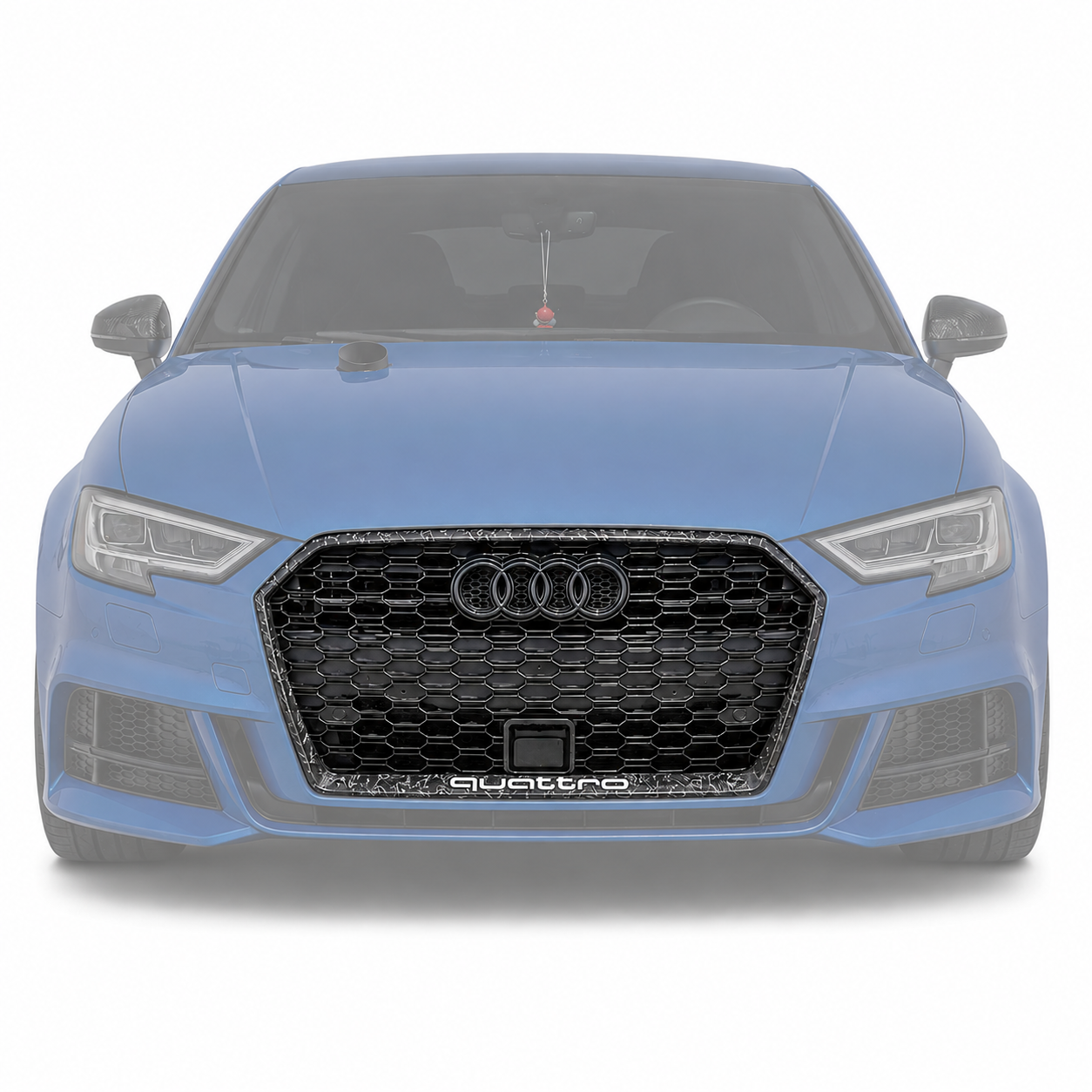 RS3 Style Honeycomb Front Grille with Carbon Fiber Frame For Audi A3 / S3 8V.5 2017–2020 | With & Without ACC